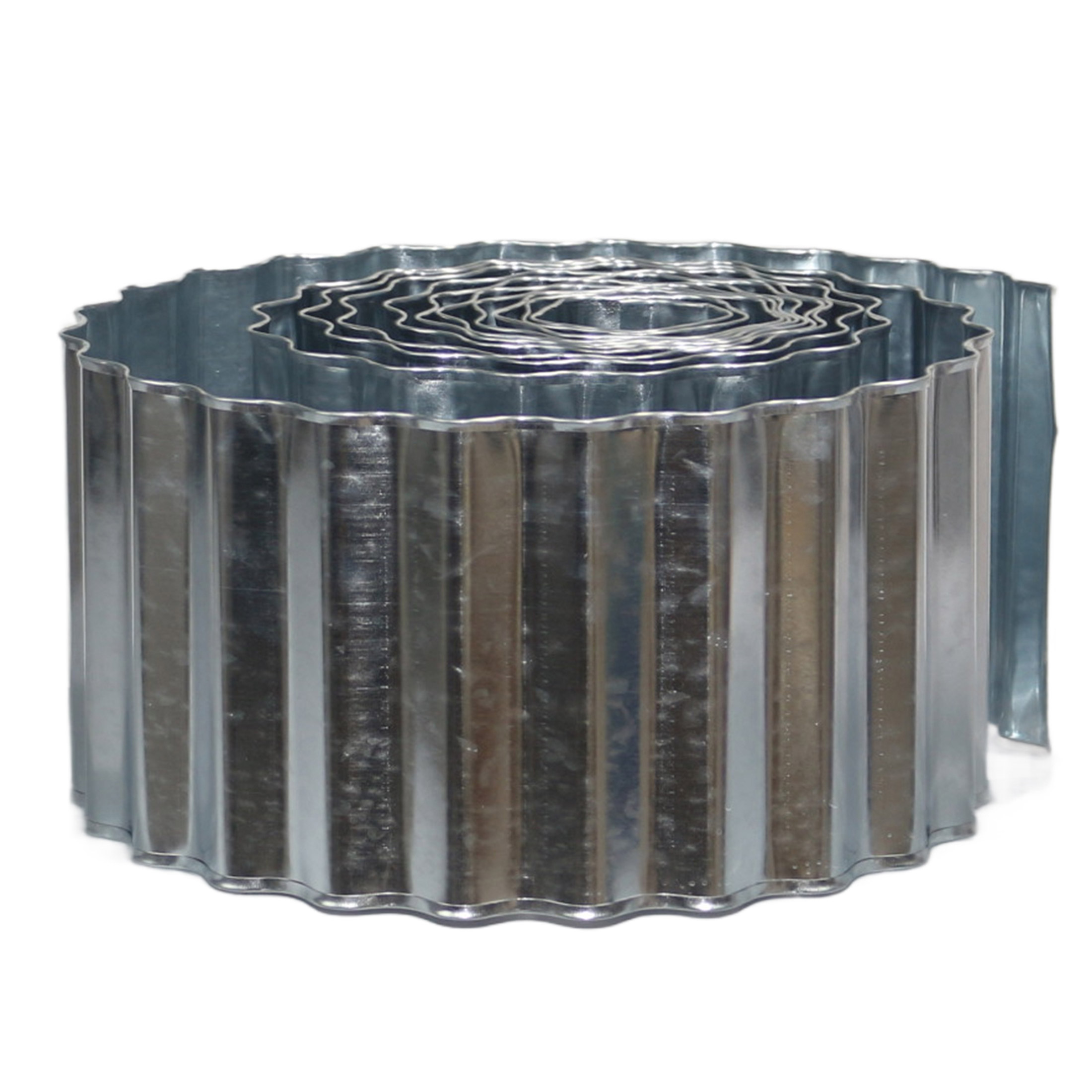 4W Galvanized Steel Garden Edging, 6" x 20' Corrugated Landscape Border, Flexible Lawn and Yard Edging Strip for Flower Beds and Tree Rings, Natural