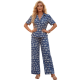 thumbnail image 1 of Conjunto 2 Piezas Estampado Floral, Camisa y Pantalón Amplio, Look Fresco y Elegante para Mujer, 1 of 5