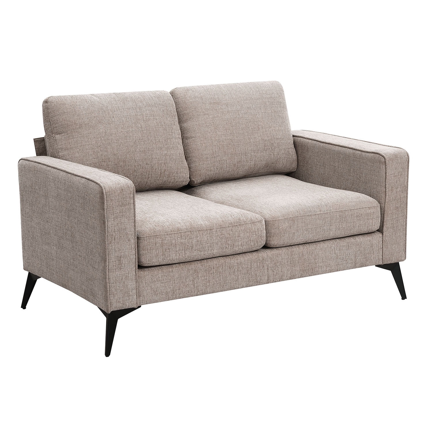 Kadyn Modern 3-Piece Sofa Sets, Upholstered 3-Seat Sofa with Sturdy Metal Legs, Loveseat and Single Chair for Living Room Furniture Set, Camel