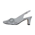 thumbnail image 3 of FLORAL Abagail Women's Wide Width Pleated Upper Crystals Closed Toe Slingback SILVER 8.5, 3 of 6