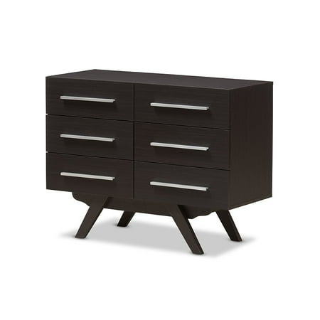 Baxton Studio Auburn Modern Espresso Finished Wood 6 Drawer