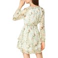 thumbnail image 3 of INSPIRE CHIC Robe en Mousseline à Taille Smockée à Imprimé Floral Vintage pour Femme, 3 of 7
