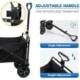 thumbnail image 4 of Dkelincs Folding Wagon Cart Portable Garden Cart with Foldable Table Board & Adjustable Handle for Camping Picnic, Black, 4 of 7