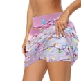 thumbnail image 4 of Yuyamidu Colorful Lights Tennis Skirts for Women High Waisted Golf Skort with Shorts Christmas Sports Skirt Activewear with Pocket Size 2XL, 4 of 8