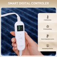 thumbnail image 5 of Heated Blanket - King Size Electric Blanket 100" x 90" Soft Flannel Heating Blanket with 10 Time Settings, 6 Heat Settings, Machine Washable with Over-Heat Protection (Navy Blue), 5 of 5
