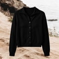 thumbnail image 5 of Clearence! Womens Sweaters Collared Button Down Knitwear Long Sleeve Lightweight Fall Tops Casual Daily Work Office Cardigan for Fall Winter, 5 of 5
