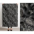 thumbnail image 3 of Soimoi Floral Pattern Decorative Fabric by 3 Yard - 56" W x 36" L - Water-Resistant Material for Cushions, Covers, and DIY Upholstery - Black, 3 of 7