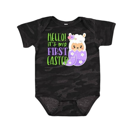 

Inktastic Hello! It s My 1st Easter Llama in Easter Egg Gift Baby Boy or Baby Girl Bodysuit