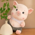 thumbnail image 4 of Pink Pig Stuffed Animal Plush Pillow – 13.8'' Adorable Pig with Clothes, Soft Cuddle Plush Toy, Charming Room Home Decor, Perfect Birthday Christmas Gifts for Adults, 4 of 6