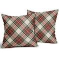 thumbnail image 2 of Christmas Plaid Pillow Covers 18x18 Set of 2 Rustic Red Green Blue Xmas Decoration Buffalo Checked Print Decorative Outdoor Pillowcases Farmhouse Holiday Throw Cushion Case Decor for Couch Sofa Bed, 2 of 6
