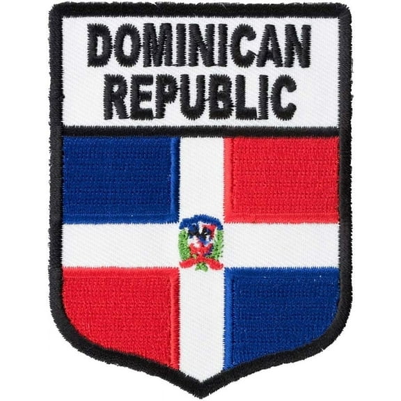 Dominican Republic Flag Shield Patch, Latin America Flag Patches