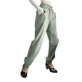 thumbnail image 2 of Women's Pants Under $10 With Pockets High Rise Staright Leg Solid Color Loose Sweatpants Girdle Feet High-waisted-drying Fitness Pants Running Casual Foot Yoga Pants, 2 of 3