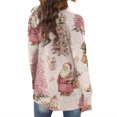 thumbnail image 3 of Women's Fashion Christmas Print Jacket, Long Sleeve Casual Cardigan Coat for Everyday Wear and Comfortable Outfits,Rose Gold,S, 3 of 6