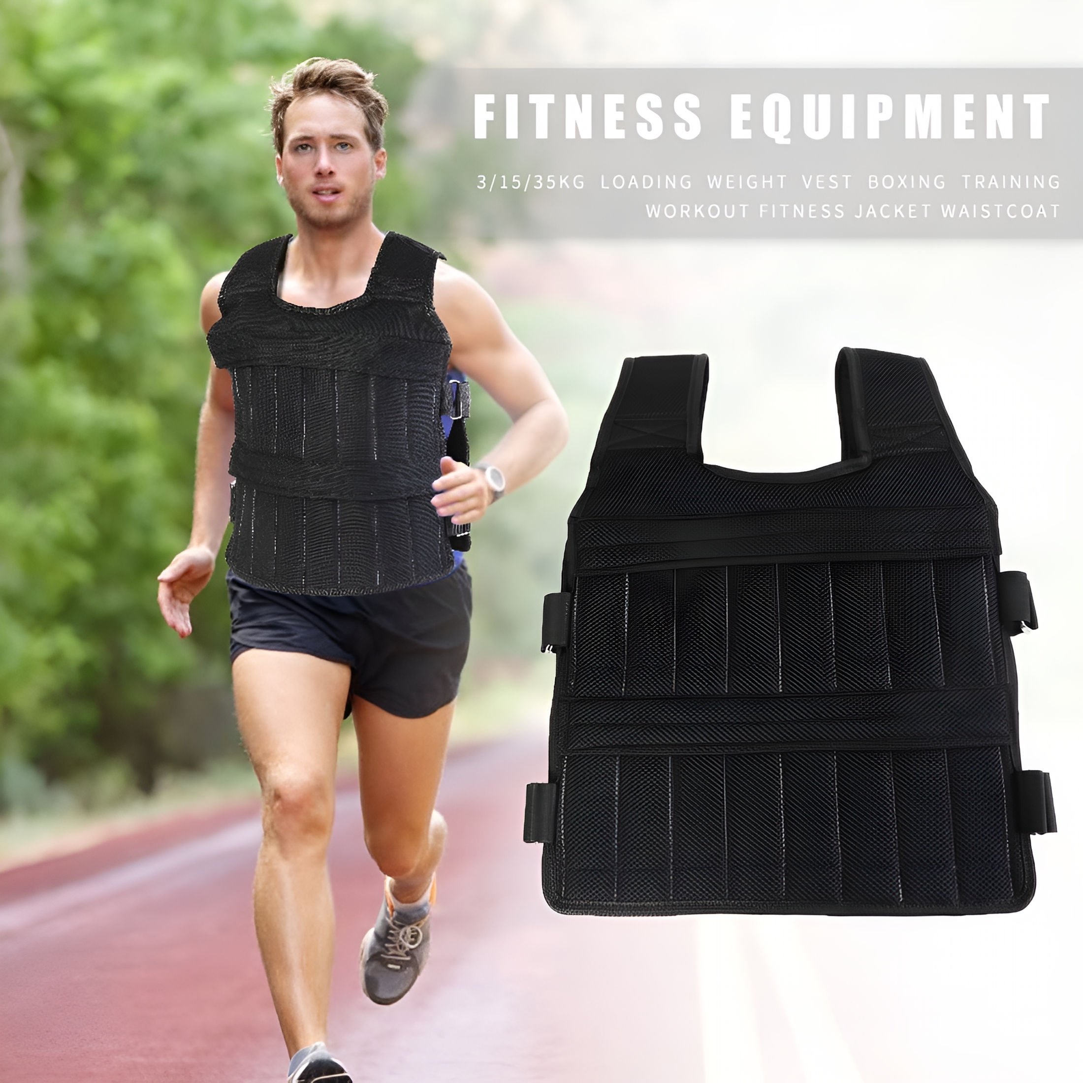 BESTSKY 2026 New 3/15/35Kg Weighted Vest Adjustable Workout Weight Weighted Exercise Vest for Strength Training, Running, Crossfit, Hiit, Endurance Training