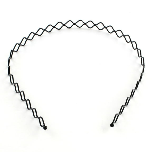 12pcs Hair Accessories Iron Wavy Hair Band Findings Black 130mm