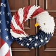thumbnail image 4 of LAMIRO American Eagle Wreath,Americana Patriotic Wreath,Glory Patriotic American Flag Wreath For Front Door Window Wall Decoration (15") Independence Day Fourth Of July, 4 of 4