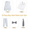 thumbnail image 4 of Boys Tuxedo Suit Shiny Formal Dress 4 Pieces Slim Fit Outfit Paisley Shawl Collar for Little Boys Size 10, 4 of 7