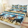 thumbnail image 3 of Castle Fairy Teens Boys Girls Galloping Horse Bed Sheets,Tribal Aztec King Sheets, 3 of 7