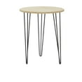 thumbnail image 6 of DecMode 18" x 22" Brown Wooden Accent Table with Black Metal Hairpin Legs, 1-Piece, 6 of 9