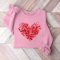 thumbnail image 2 of Womens Cute Love Heart Print Sweaters Round Neck Loose Fie Valentine Long Sleeve Pullover Tops, 2 of 3