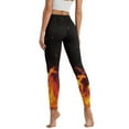 thumbnail image 2 of Renewold Flame Fire Print Womens Yoga Leggings with Pockets Workout Leggings Full Length High Waisted Running Pants Non See-Through Athletic Tights Printed Tights, XS, 2 of 8