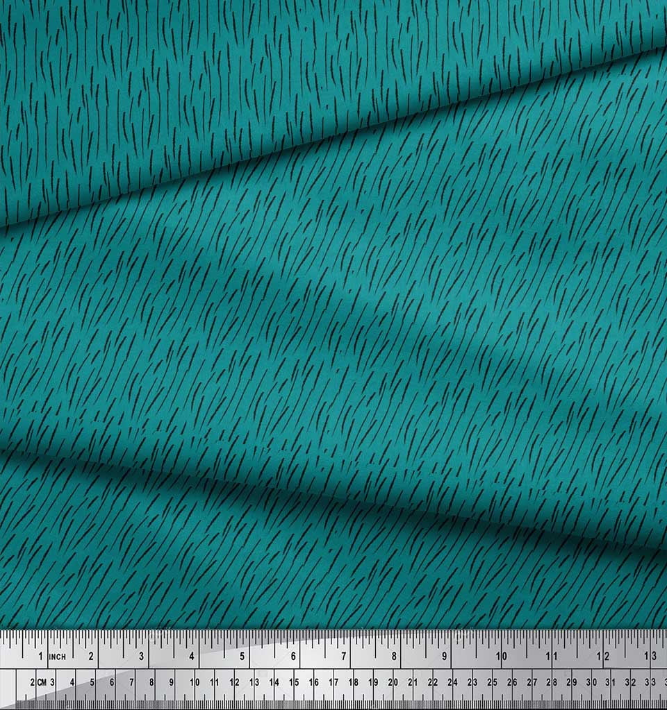 Soimoi Green Heavy Satin Fabric Brush Stroke Abstract Decor Fabric Printed Yard 54 Inch Wide