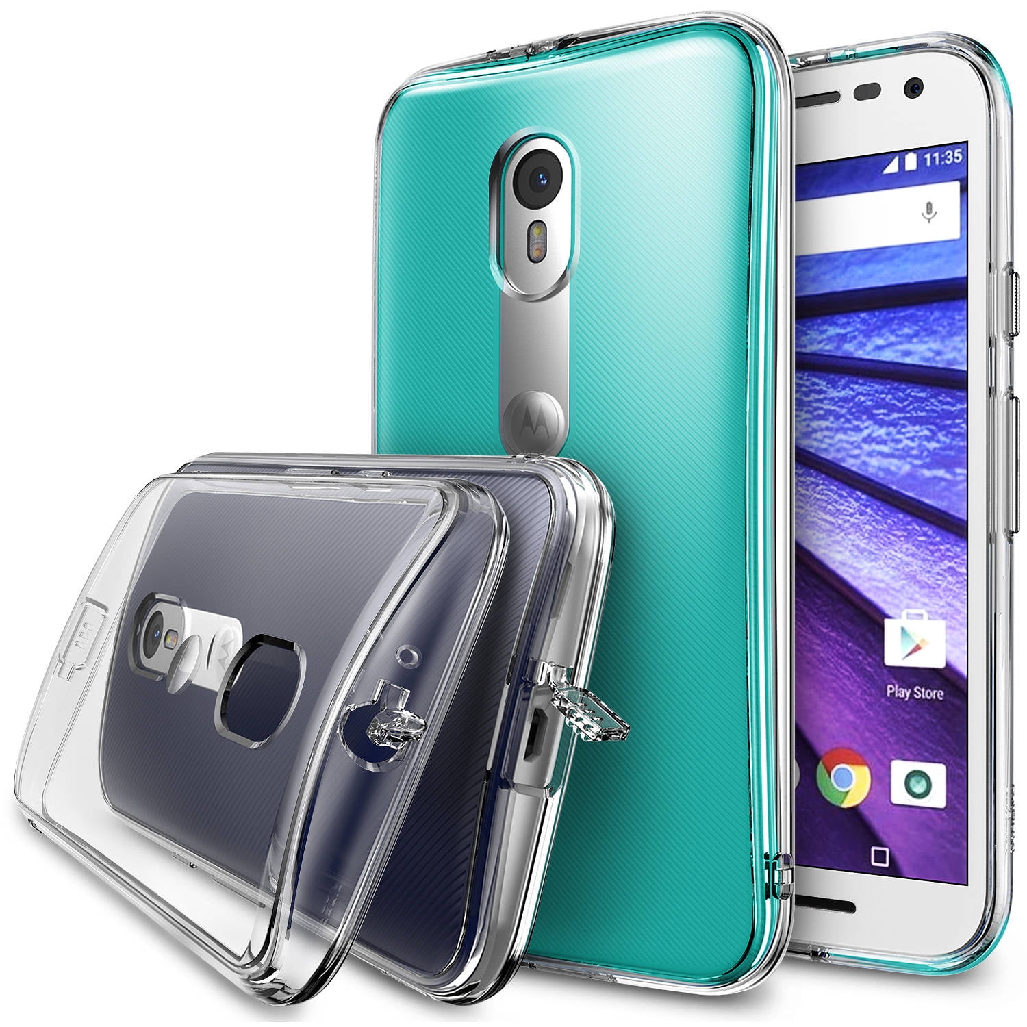 Dierentuin s nachts Potentieel Puno Moto G 2015 Case, Ringke [Fusion] Crystal Clear PC Back TPU Bumper w/  Screen Protector - Walmart.com