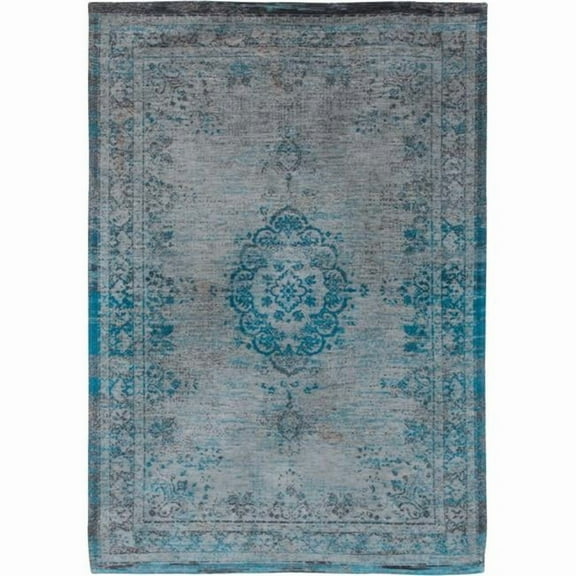 HomeRoots 548343 7 x 9 ft. Medallion Non Skid Rectangle Area Rug, Gray & Green