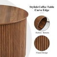 thumbnail image 6 of Wirrytor Round Coffee Table Sets 2 Pieces, Wood Fluted Coffee Table with Storage, for Living Room Bedroom, Apartment(Walnut), 6 of 9