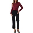 thumbnail image 2 of CAMISA DE TRABAJO DE MANGA LARGA CON BOTONES PARA MUJERES COLOR BLOCK XS ROJO VINO, 2 of 6