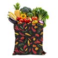 thumbnail image 1 of Sac Fourre-Tout en Toile Chili Motif Légumes Rouges Épicés Illustration Peinture Esthétique Kawaii Dessin Animé Réutilisable Écologique Léger Pliable, 1 of 6
