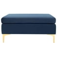 thumbnail image 5 of SAFAVIEH Giovanna Modern Glam Square Upholstered Bench, Navy/Brass, 5 of 8