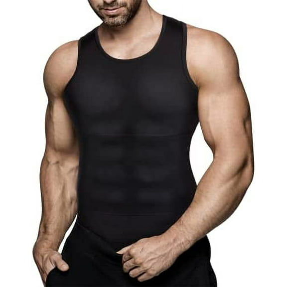 Mens Compression Shirt Slimming Body Shaper Vest Workout Tank Tops Abs Abdomen Undershirts Sports Gym 2023