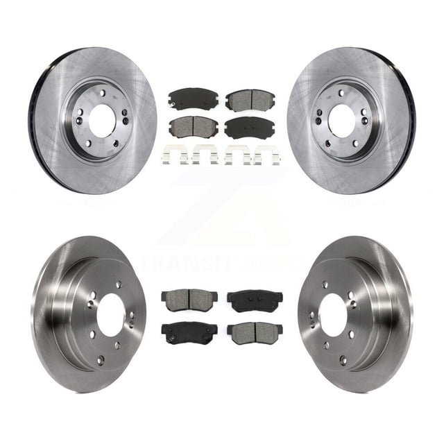 Transit Auto Front Rear Disc Brake Rotors and Semi-Metallic Pads Kit for Car Hyundai Azera K8S-101235