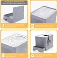 Upgrade Large Foldable Cat Litter Box with Lid Top Entry Kitty Litter