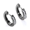 thumbnail image 4 of Aros Grandes de Estilo Semieternidad JeenMata con Diamantes de Talla Redonda de 0,5 Quilates en Baño de Oro Negro de 18 K sobre Plata, 4 of 4