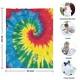 thumbnail image 4 of Colorful Rainbow Tie Dye Spiral Pattern Blanket,Comfortable Soft Flannel Throw Blanket,All Season,Warm Lightweight Blankets for Sofa Bed Couch Living Room Chair,30"x40", 4 of 4