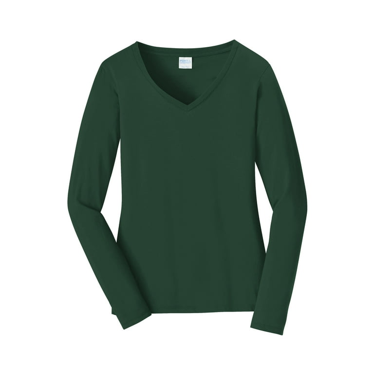 Forest green v sales neck t shirt
