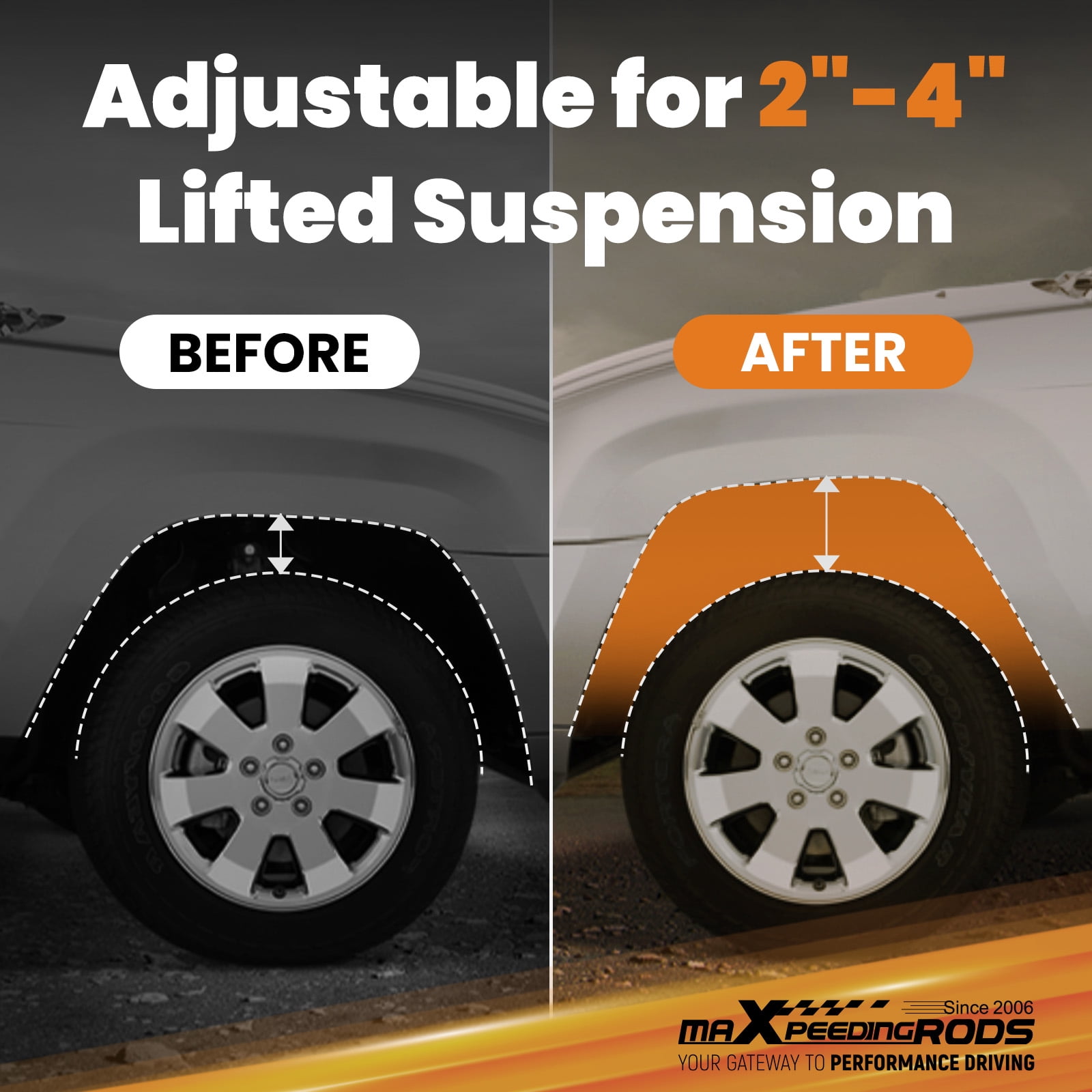 maXpeedingrods Rear Upper & Lower Control Arms + Track Bar 2-4" Leveling Kit for Toyota 4-Runner 1996-2002 2WD 4WD Heavy Duty