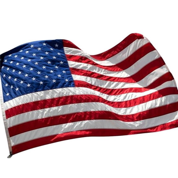 HomeRoots 480873 Red White & Blue Embroidered Nylon American Flags - Set of 4