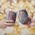 thumbnail image 2 of 12oz Stemless Wine Tumblers Purple Pioneer Flower and Paisley Pattern Vacuum Insulated Stainless Steel Travel Tumbler Cups Mug with Lid and Straw for Champaign,Cocktail,Beer with Cleaning Brush, 2 of 5