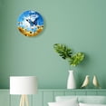 thumbnail image 4 of 12 Inch Wall Clock Battery Operated Silent Clock Decorative for Office, Kitchen, Outdoor, Living Room，Beautiful Blue Butterflies Flying Among The Flowers Beautiful Design, 4 of 5