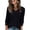 Black, variant on V Neck Long Sleeve Shirts for Women Casual Loose Tops Lightweight Tunic Sweaters, 2XL