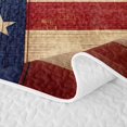 thumbnail image 5 of Manfei Rustic American Flag Quilt Full,Vintage Stars Stripes Full Bedspread Sets,Red Blue Brown,3-Piece, 5 of 7