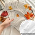 thumbnail image 4 of Queen Size Fitted Sheet Set - Thanksgiving Truck 3 Piece Bedding Sets 16" Deep Pocket Fitted Sheet with 2 Pillowcases, Fall Maple Leaves Pumpkins Floral Rustic Brushed Microfiber Hotel Bed Sheets, 4 of 9