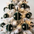 thumbnail image 4 of Honeplcked 3.15in Green Velvet Christmas Tree Balls Decorations, Hanging Shatterproof Christmas Tree Balls Ornaments with Rope for Christmas Home Indoor Holiday Party Decor, 4 of 6