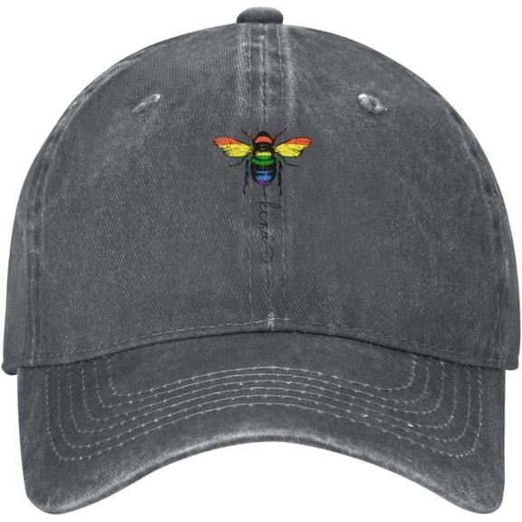 Bee Kind LGBT Cowboy Hat Baseball Cap Women Trucker Hat Men Dad Hat Adjustable Hat Outdoor Snapback Hat Black