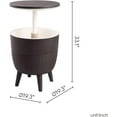 thumbnail image 4 of Lagoon Cancún Outdoor Cooler Bar/Cocktail/Coffee 3-in-1 Patio Table (Brown), 4 of 13