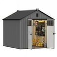 thumbnail image 6 of Dextrus 8x10 FT Outdoor Storage Shed with Floor, Plastic Garden Shed for Bikes, Tools, and Pool Supplies, Outdoor Resin Shed with Lockable Doors, Windows, and Vents for Patio, Lawn, Backyard, Black, 6 of 9