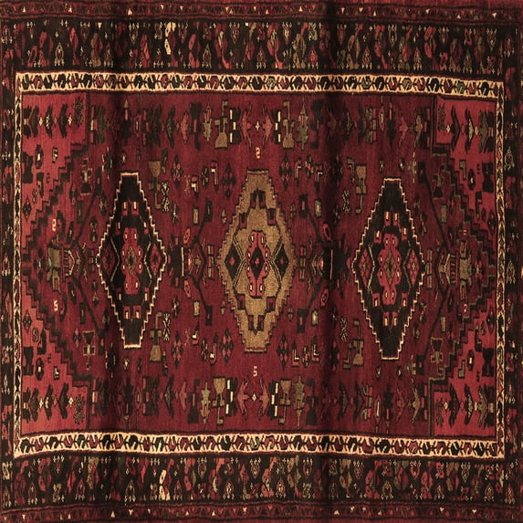 Ahgly Company Indoor Square Persian Brown Traditional Area Rugs, 6' Square